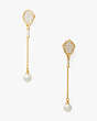 Queen Of The Court Tennis Racket Linear Earrings, Cream Multi, Product