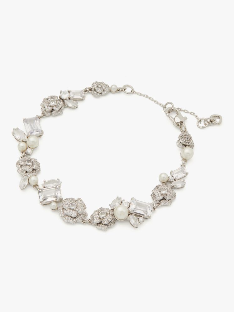 Bouquet Toss Cluster Line Bracelet, White Multi, Product