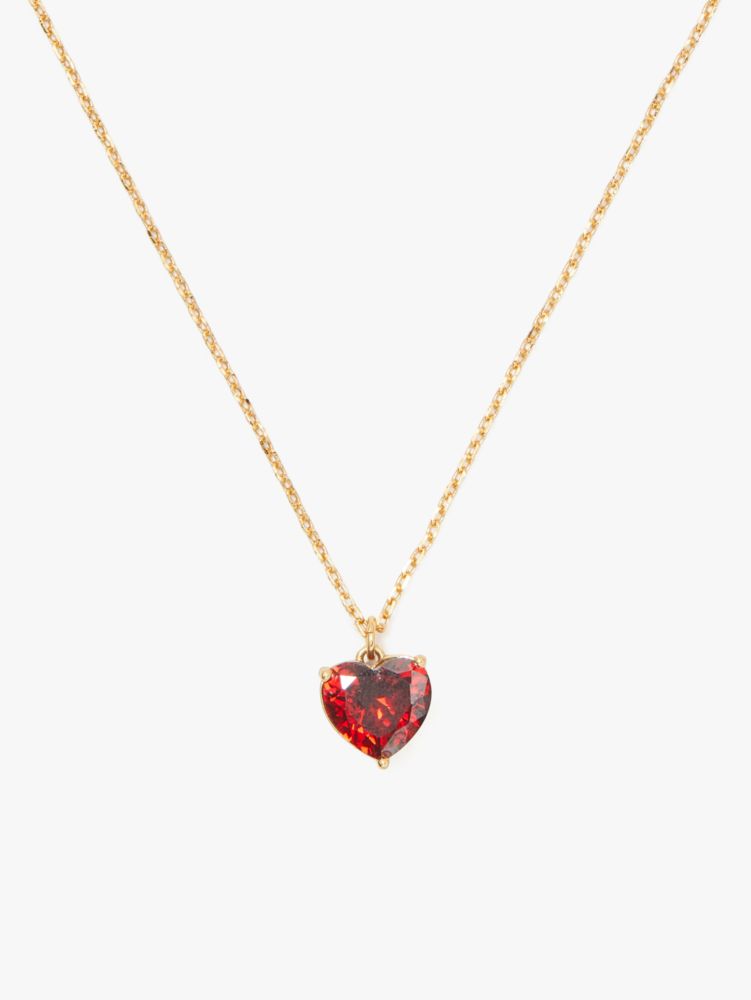 My Love January Heart Pendant, Garnet/Gold, ProductTile