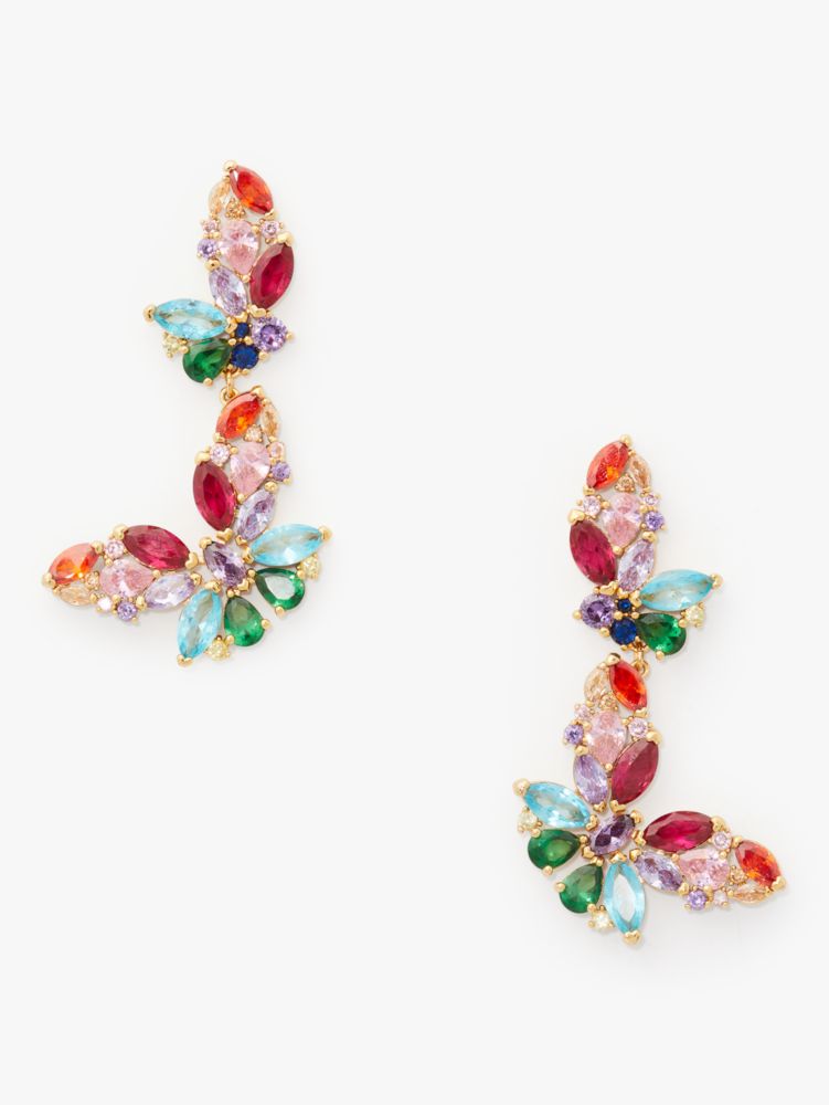 Social Butterfly Double Drop Earrings, Multi, ProductTile