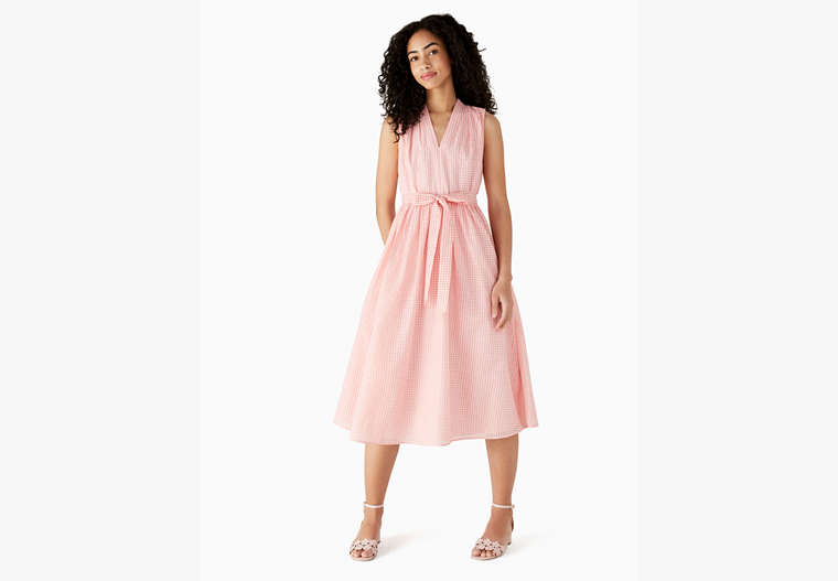 Gingham Burnout Dress, Donut Pink, Product image number 0