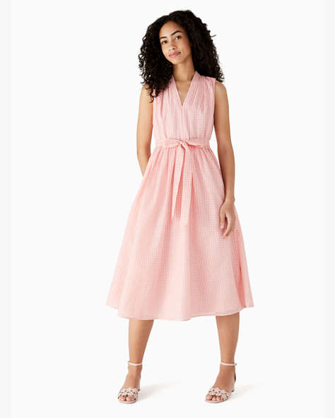 Gingham Burnout Dress, Donut Pink, ProductTile