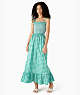 Gingham Smocked-bodice Dress, Wintergreen/Blue Glo, ProductTile