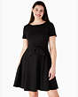Larabee Dot Tie-waist Ponte Dress, Black, Product