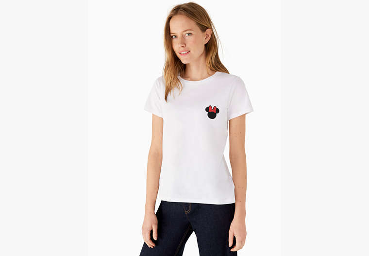 Kate Spade,minnie patch tee,Fresh White image number 0