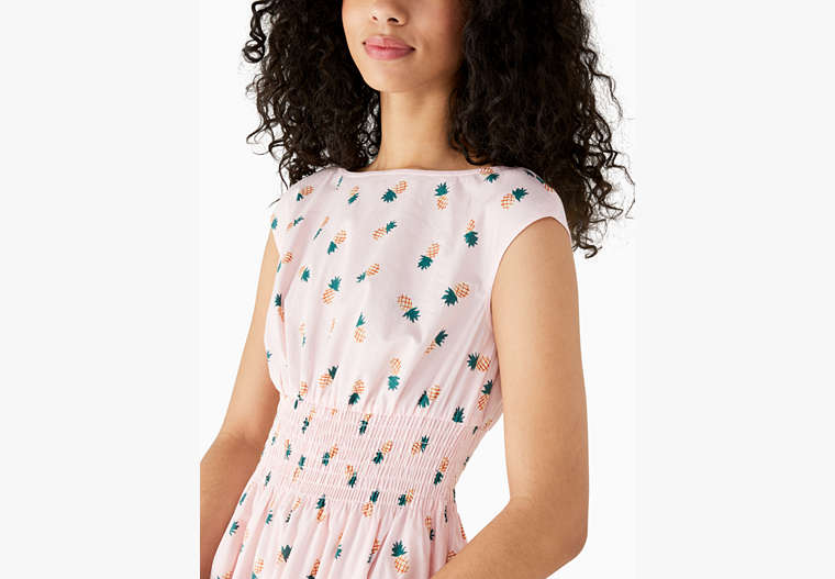 Pineapple Print Blaire Dress, Pink Salt, Product