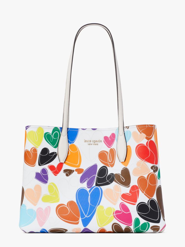 All Day Rainbow Hearts Large Tote | Kate Spade New York