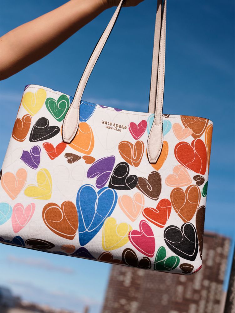 All Day Rainbow Hearts Large Tote | Kate Spade New York