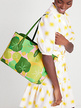 all day cucumber floral large tote by kate spade new york hover view