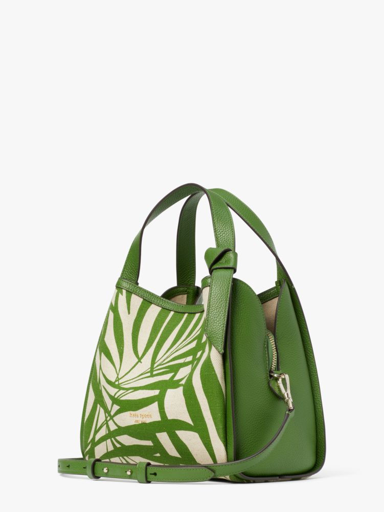 Women's bitter greens multi knott palm canvas medium crossbody tote | Kate  Spade New York UK