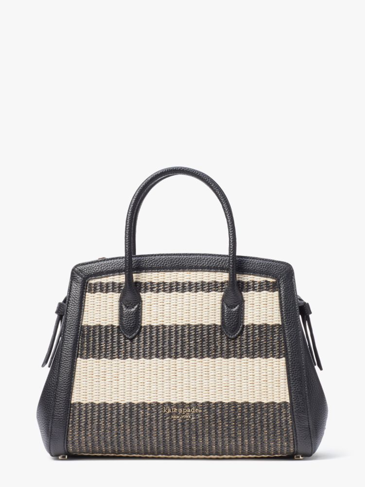 Kate Spade Knott Striped Straw Medium Satchel