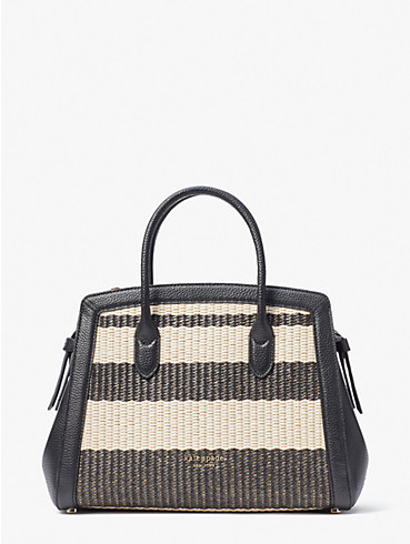 knott striped straw medium satchel, , rr_productgrid