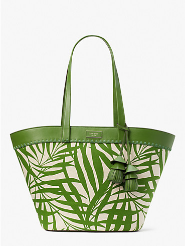 the pier palm fronds canvas medium tote, , rr_productgrid