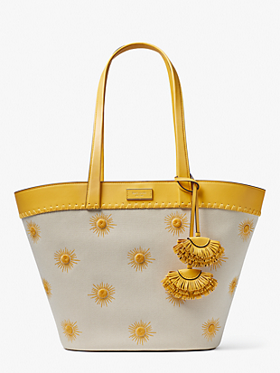 the pier embroidered canvas medium tote by kate spade new york non-hover view