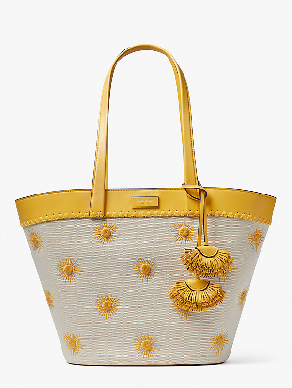 the pier embroidered canvas medium tote, , rr_large