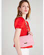 Carlyle Raffia Tweed Medium Shoulder Bag, Pink Multi, Product