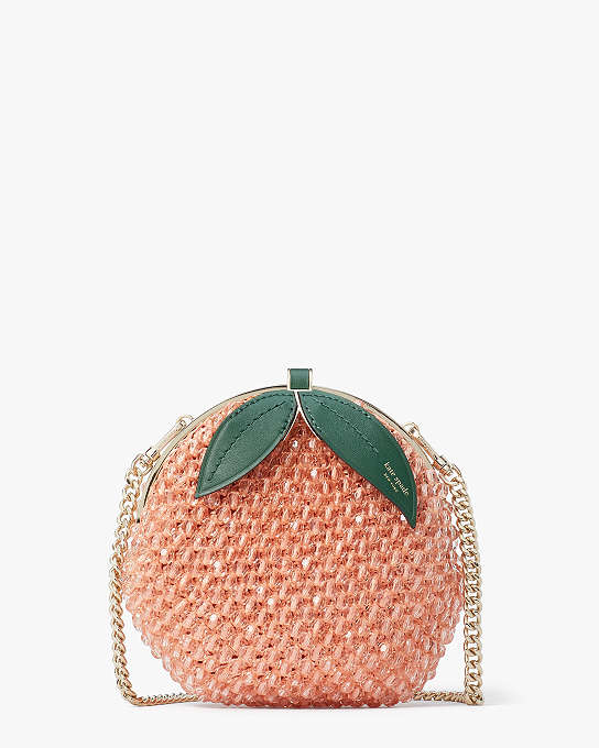 Bellini Embellished Crochet 3d Peach Crossbody | Kate Spade New York