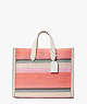 Manhattan Striped Large Tote, Pink Multi, ProductTile
