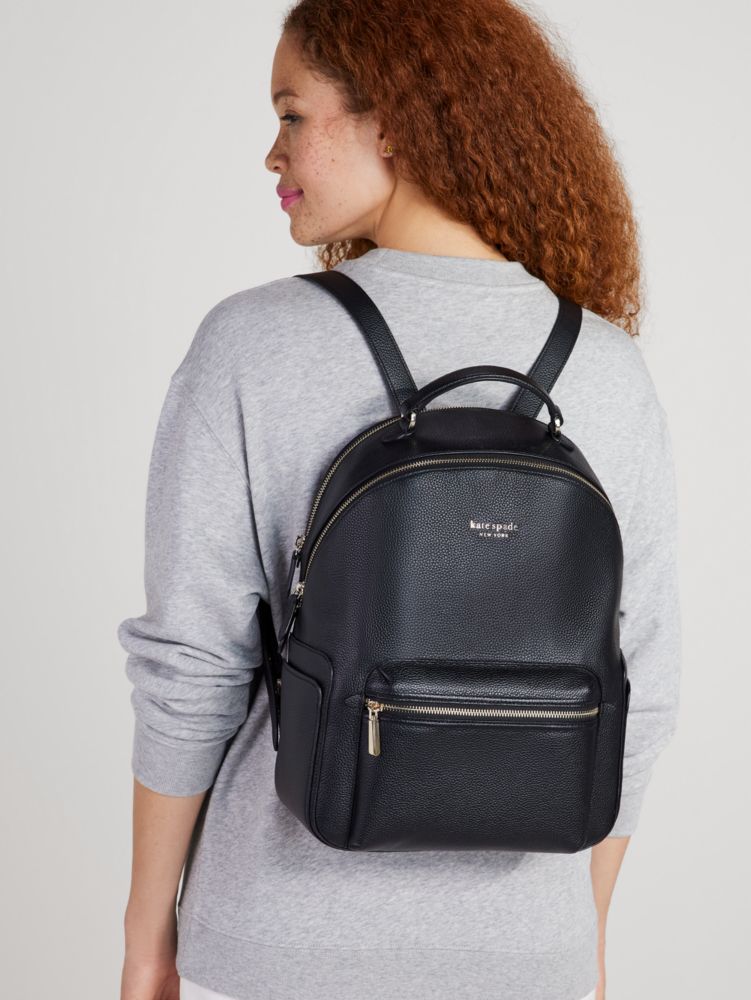 Black leather backpack