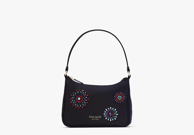 The Little Better Sam Fireworks Embellished Nylon Small Shoulder Bag, Black Multi, Product image number 0