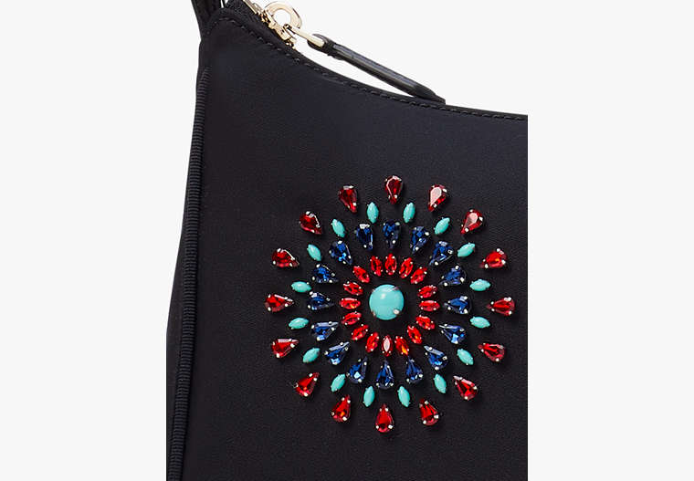 The Little Better Sam Fireworks Embellished Nylon Small Shoulder Bag, Black Multi, Product