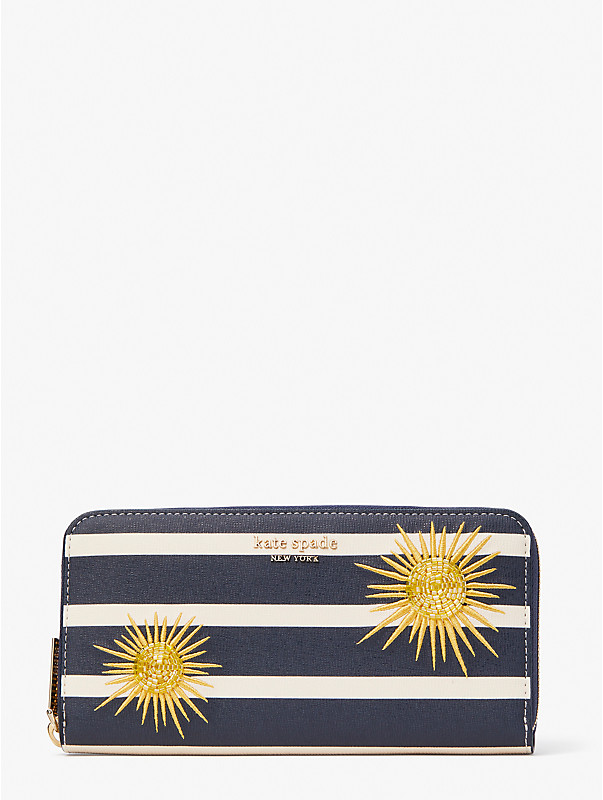 sunkiss embellished zip-around continental wallet, , rr_large