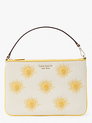 sunkiss embroidered canvas sun pouch wristlet by kate spade new york non-hover view