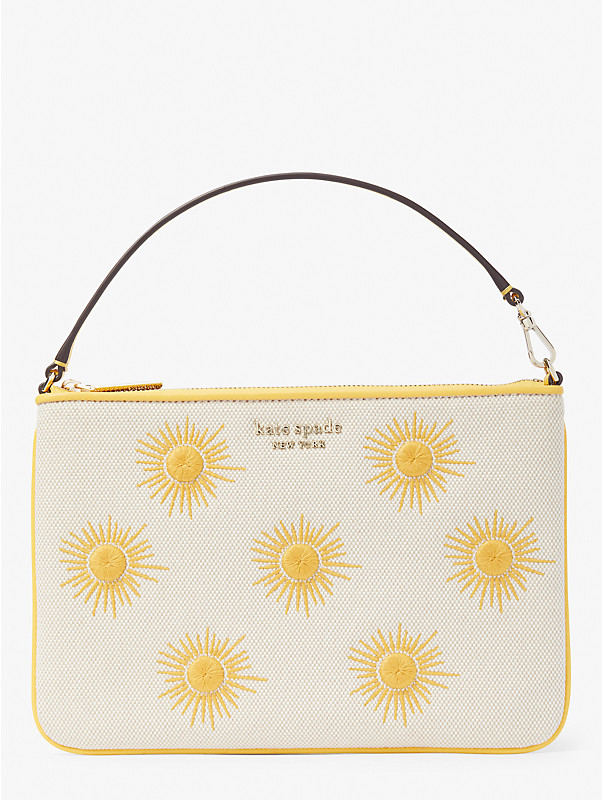 sunkiss embroidered canvas sun pouch wristlet, , rr_large