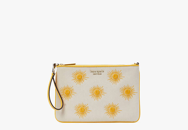 Sunkiss Embroidered Canvas Sun Pouch Wristlet, Morning Light Multi, Product