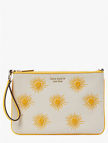 sunkiss embroidered canvas sun pouch wristlet, , rr_productgrid