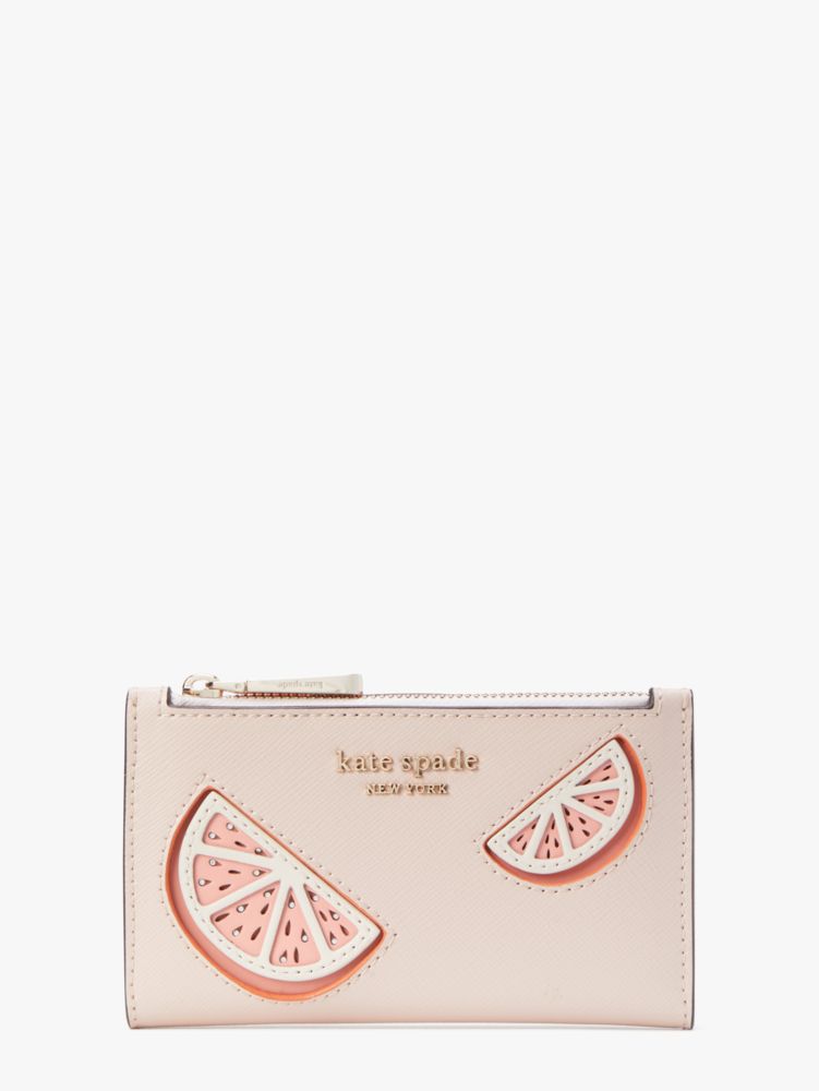 Tini Embellished Small Slim Bifold Wallet, Pale Dogwood, ProductTile