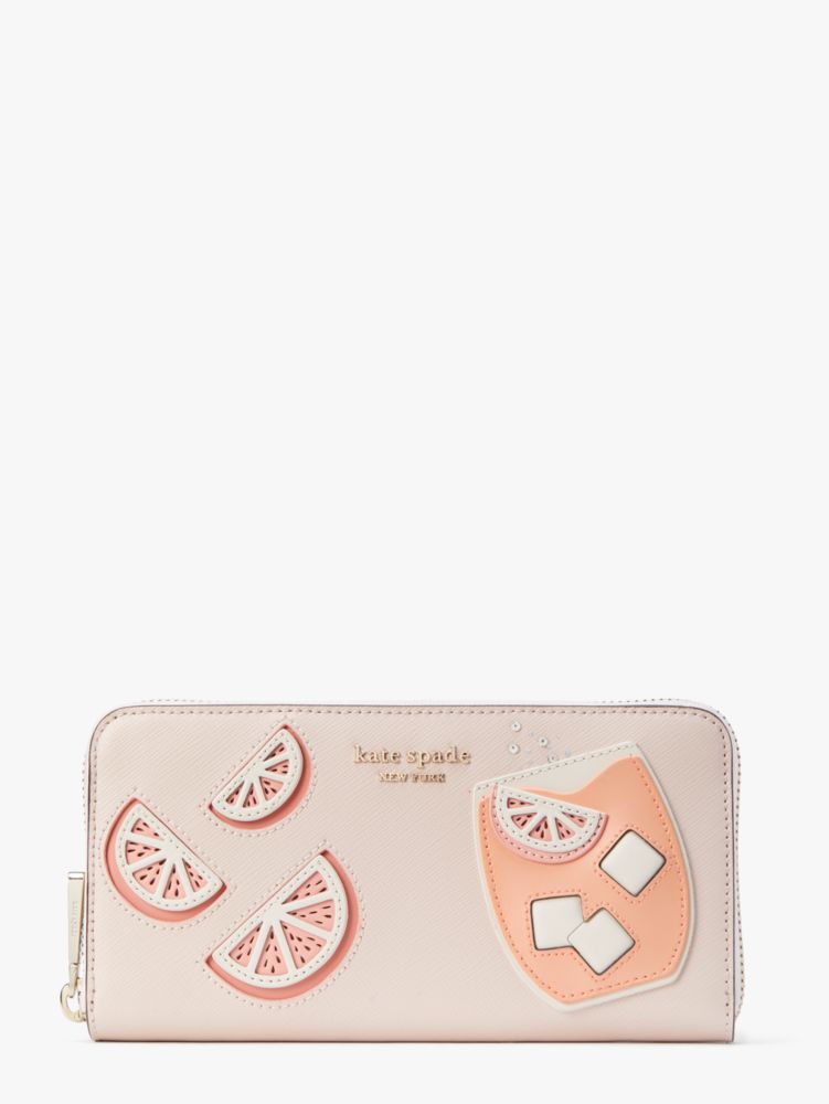Tini Embellished Zip Around Continental Wallet, Pale Dogwood, Product