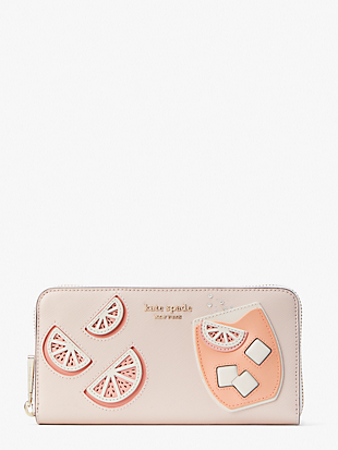 tini embellished zip-around continental wallet by kate spade new york non-hover view