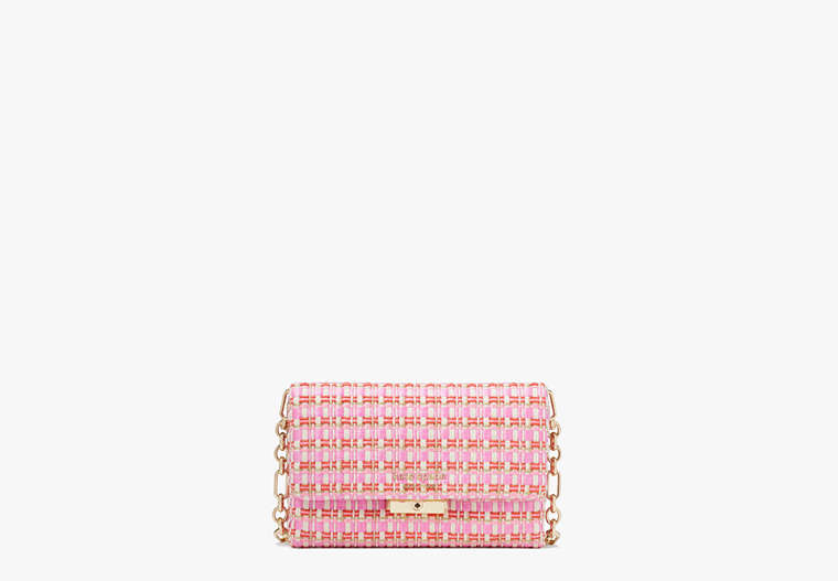 Carlyle Raffia Tweed Chain Wallet, Pink Multi, Product image number 0