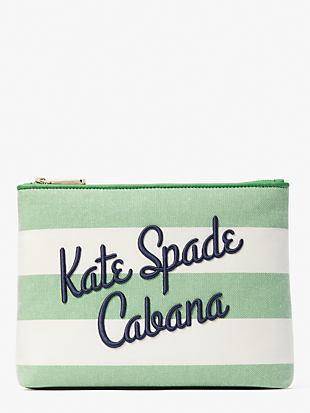 cabana striped canvas pouch by kate spade new york non-hover view