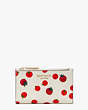 Spencer Tomato Dot Embellished Small Slim Bifold Wallet, Parchment Multi, Product