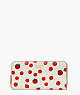 Spencer Tomato Dot Embellished Zip-around Continental Wallet, Parchment Multi, ProductTile