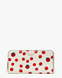 Spencer Tomato Dot Embellished Zip-around Continental Wallet, Parchment Multi, Product