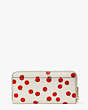 Spencer Tomato Dot Embellished Zip-around Continental Wallet, Parchment Multi, Product