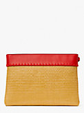 Roma Embellished Tomato Straw Clutch, , s7productThumbnail