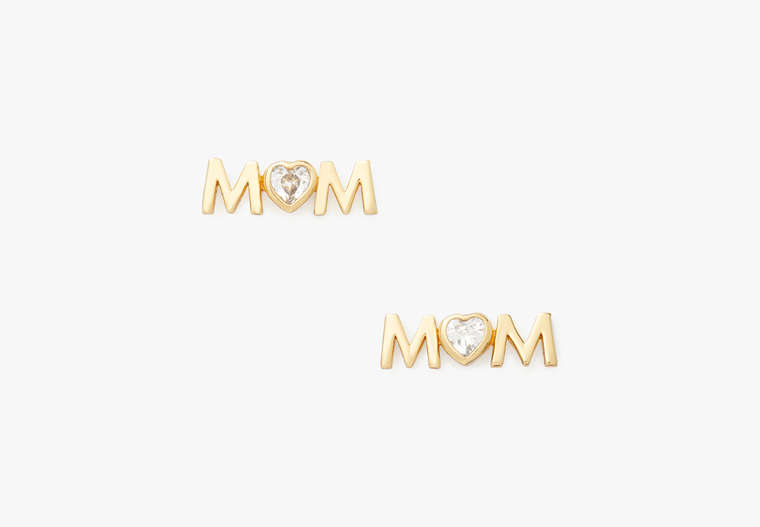 Love You, Mom Boxed Studs, Clear/Gold, Product image number 0