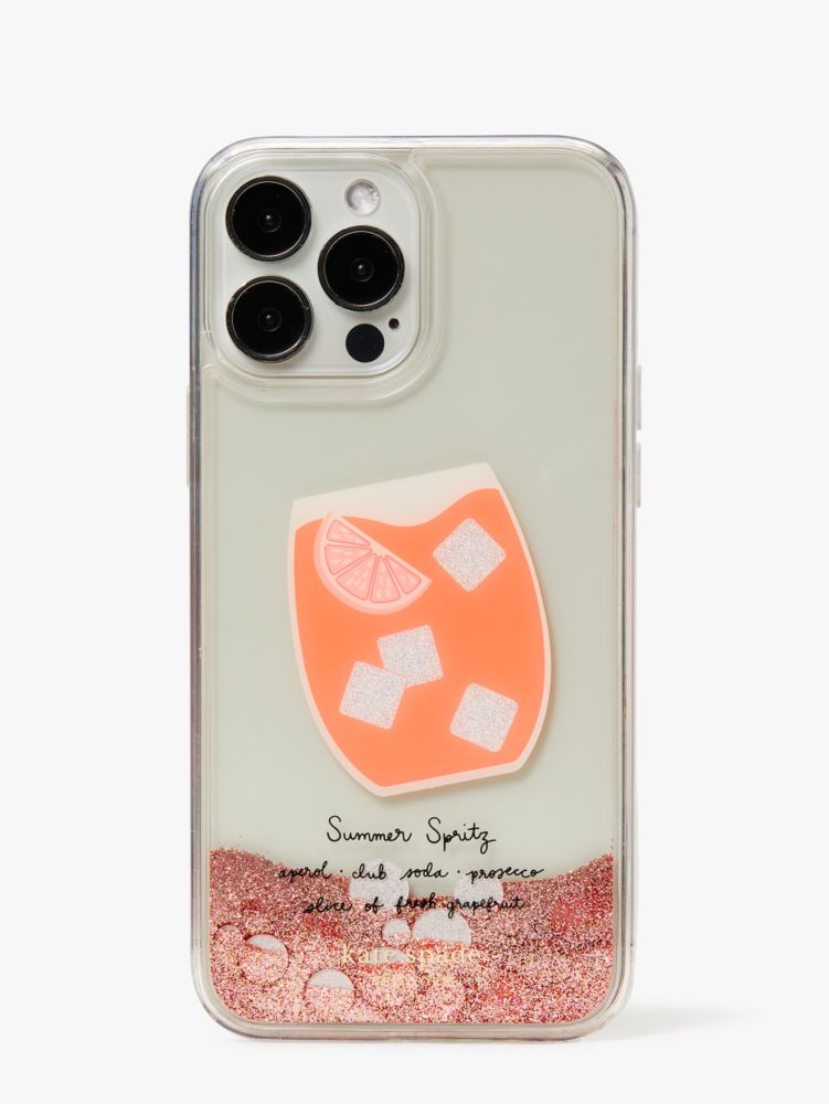 Campari Liquid Glitter iPhone 13 Pro Max Case, Peach Multi, Product