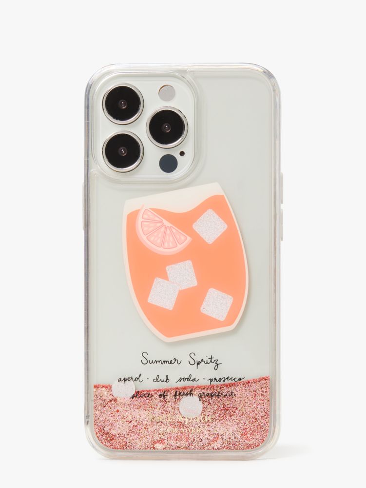 Campari Liquid Glitter iPhone 13 Pro Case, Peach Multi, Product