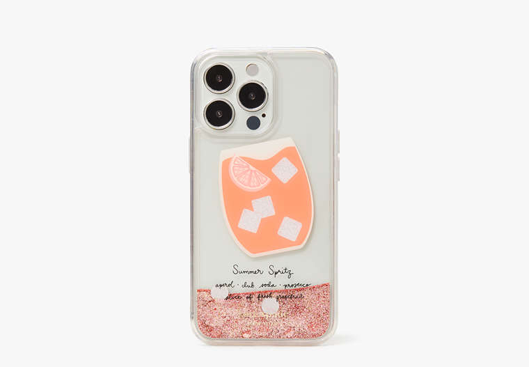 Campari Liquid Glitter iPhone 13 Pro Case, Peach Multi, Product