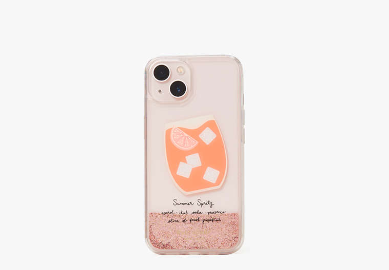 Campari Liquid Glitter iPhone 13 Case, Peach Multi, Product
