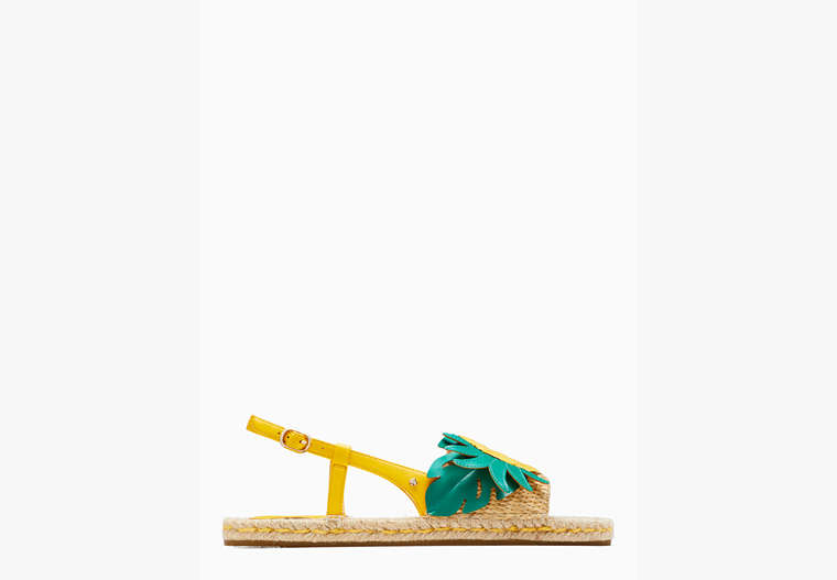 Tropical Pineapple Flat Sandals, Natural, Product image number 0
