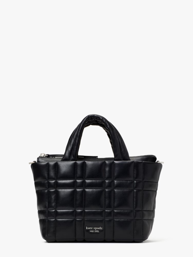 Softwhere Quilted Leather Mini Tote, Black, ProductTile