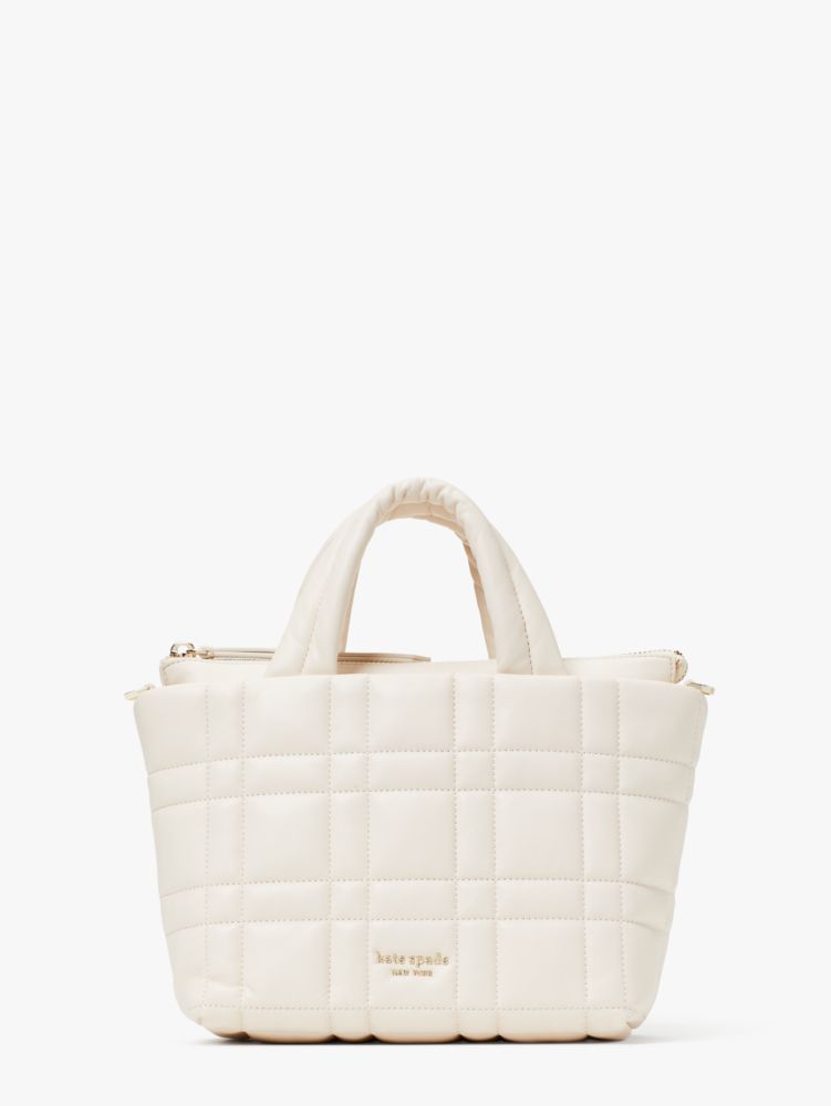 Softwhere Quilted Leather Mini Tote, Parchment, Product