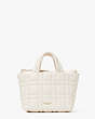 Softwhere Quilted Leather Mini Tote, Parchment, Product