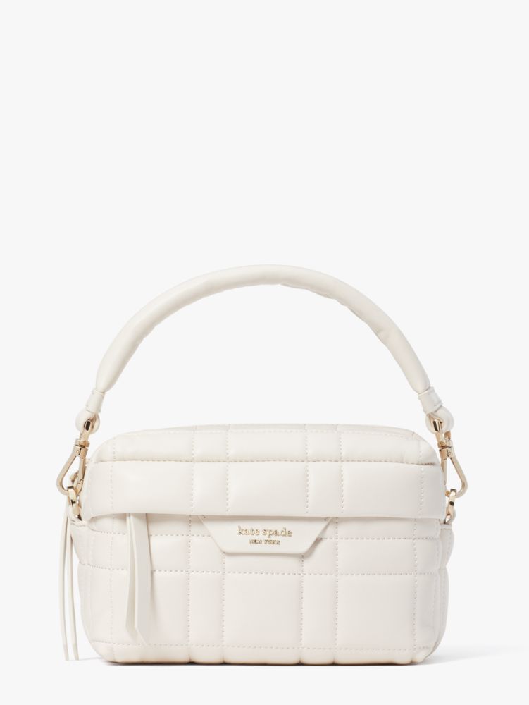 Softwhere Quilted Leather Small Crossbody, Parchment, Product